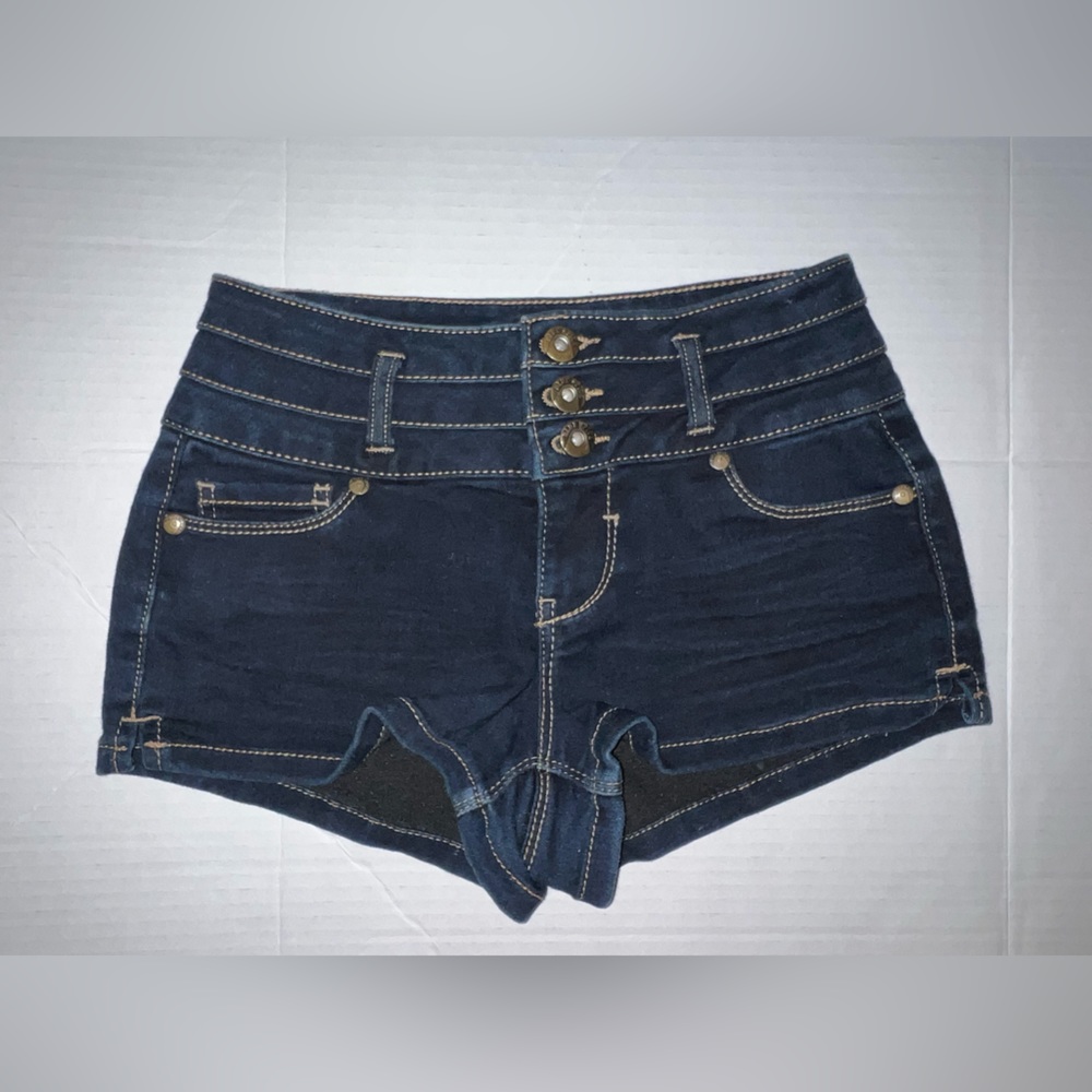 Blue Spice High Waisted Jean Shorts